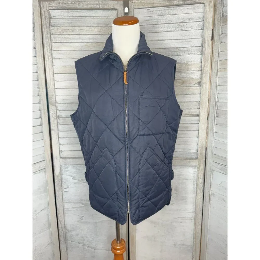 J. Crew Men's Sussex Quilted Vest Navy Blue Size S